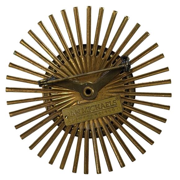Jan Michaels Atomic MCM Style Starburst Globe Brooch, Vintage - Picture 2 of 4